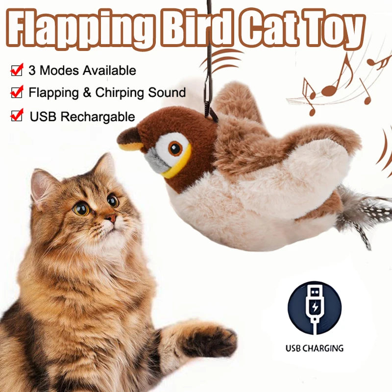 Rechargeable Chirping Bird for Cats – Interactive Toy with Catnip