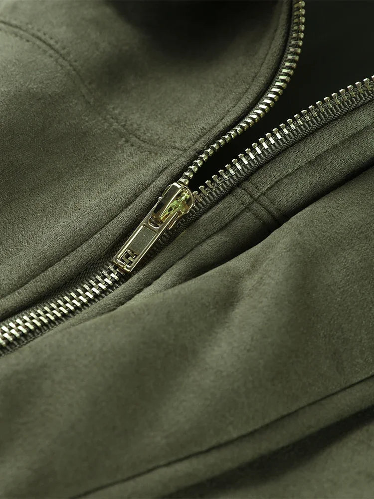 Ola Womens Jacket | Velvet, Boxy Fit, Turn-Down Collar