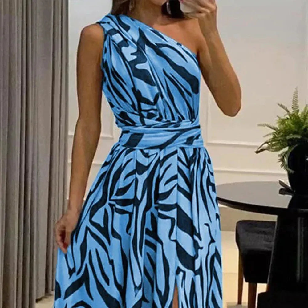 Elegant and Flowing Printed Long Dress for Women – Soft Fabric, Versatile for Outings and Special Occasions