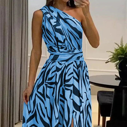 Elegant and Flowing Printed Long Dress for Women – Soft Fabric, Versatile for Outings and Special Occasions