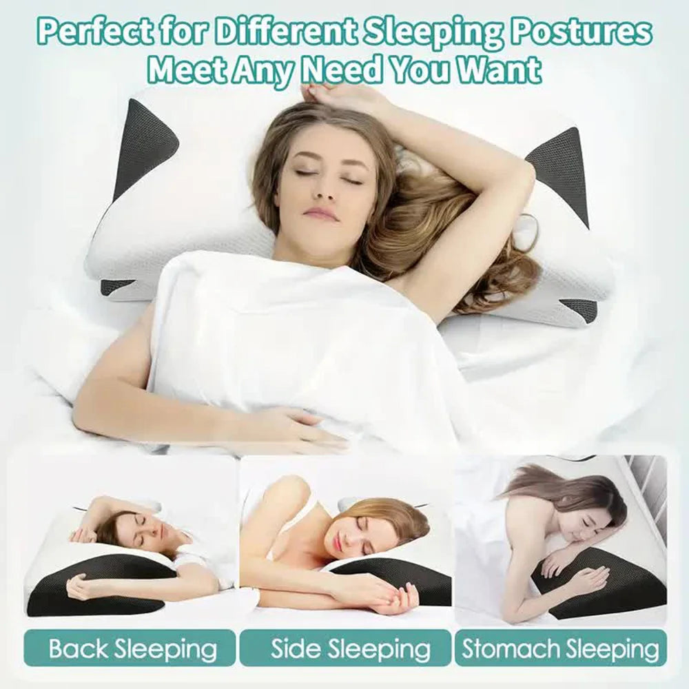 Oreiller Cervical Ergonomique en Mousse à Mémoire pour Soutien Orthopédique Optimal - Confort et Relaxation