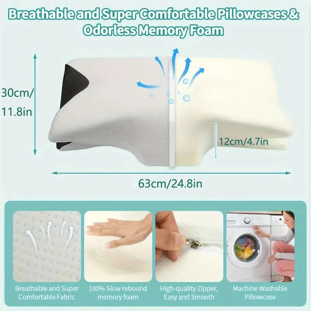 Oreiller Cervical Ergonomique en Mousse à Mémoire pour Soutien Orthopédique Optimal - Confort et Relaxation