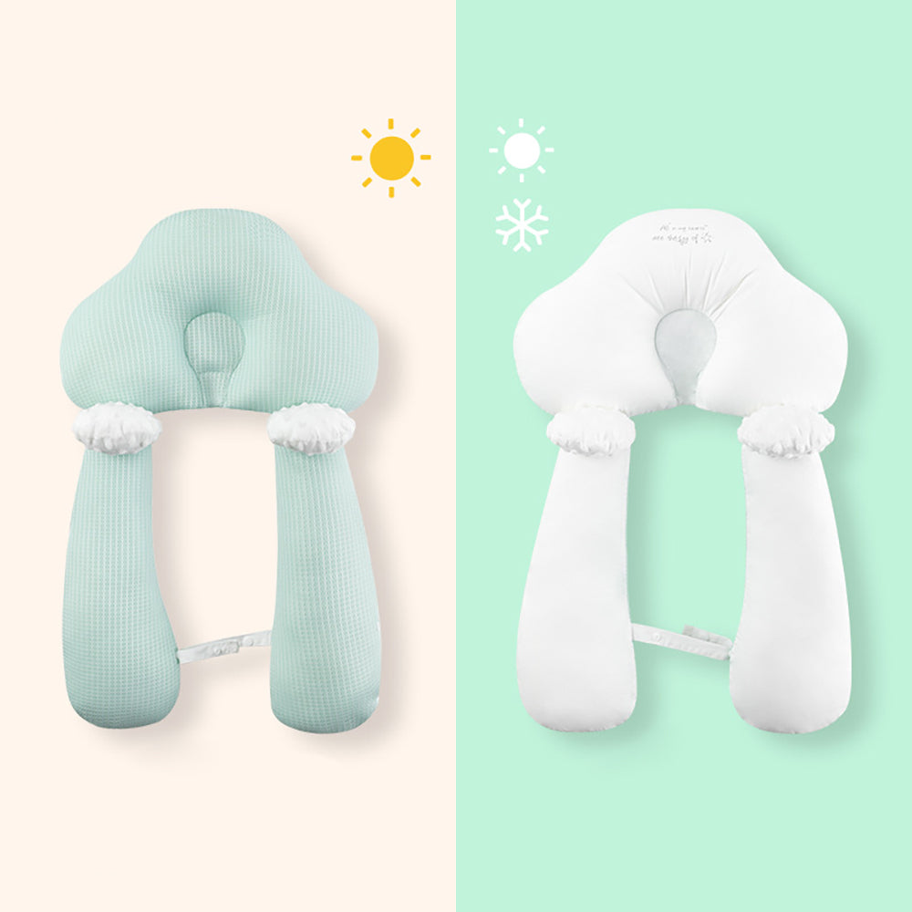 Oreiller U en Coton Bio pour Bébé – Soutien Ajustable et Confort Optimal, Hypoallergénique et Léger