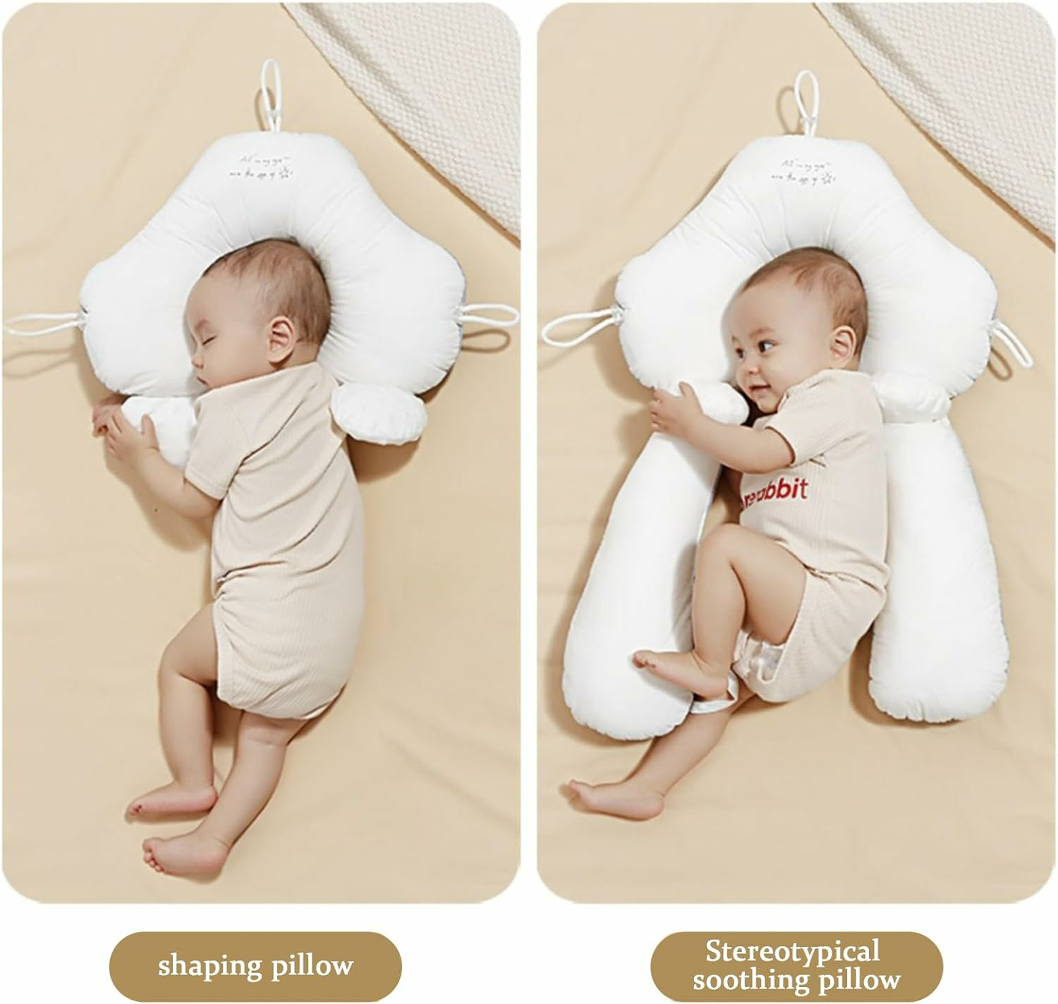 Oreiller U en Coton Bio pour Bébé – Soutien Ajustable et Confort Optimal, Hypoallergénique et Léger