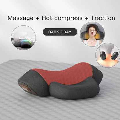 Coussin de massage ergonomique avec chauffage et vibration – Support en mousse à mémoire de forme pour la relaxation et le sommeil