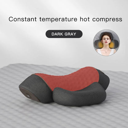 Coussin de massage ergonomique avec chauffage et vibration – Support en mousse à mémoire de forme pour la relaxation et le sommeil