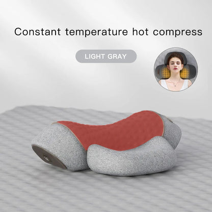 Coussin de massage ergonomique avec chauffage et vibration – Support en mousse à mémoire de forme pour la relaxation et le sommeil