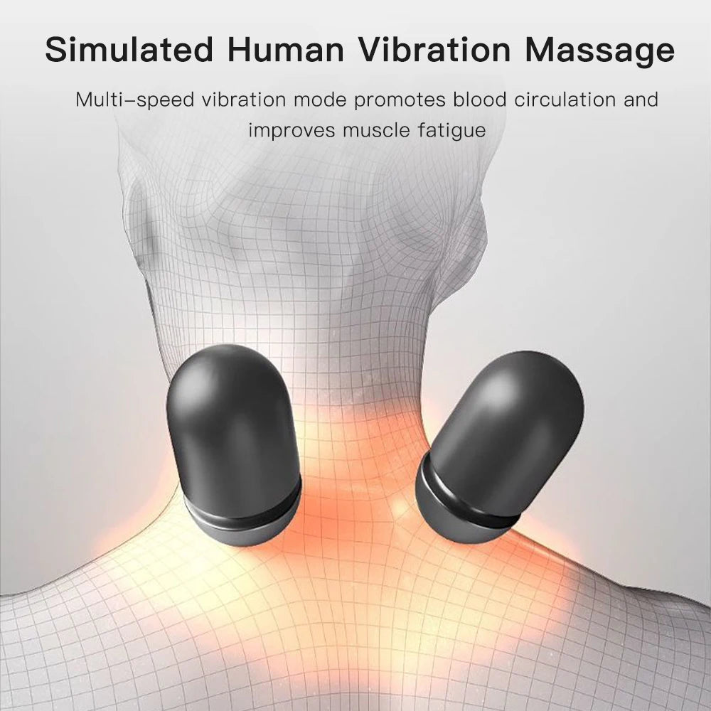 Coussin de massage ergonomique avec chauffage et vibration – Support en mousse à mémoire de forme pour la relaxation et le sommeil