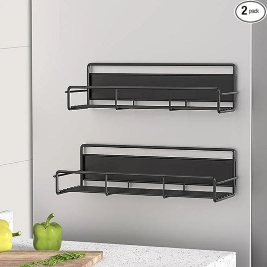 Magnetic Organizer for Metal Spices – Set of 2 Shelves for Refrigerator