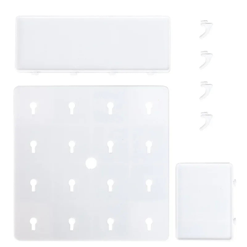 Wall Shelf Organizer Without Drilling Made of Durable Plastic for Kitchen and Bedroom – Easy Installation with Adhesive Strips