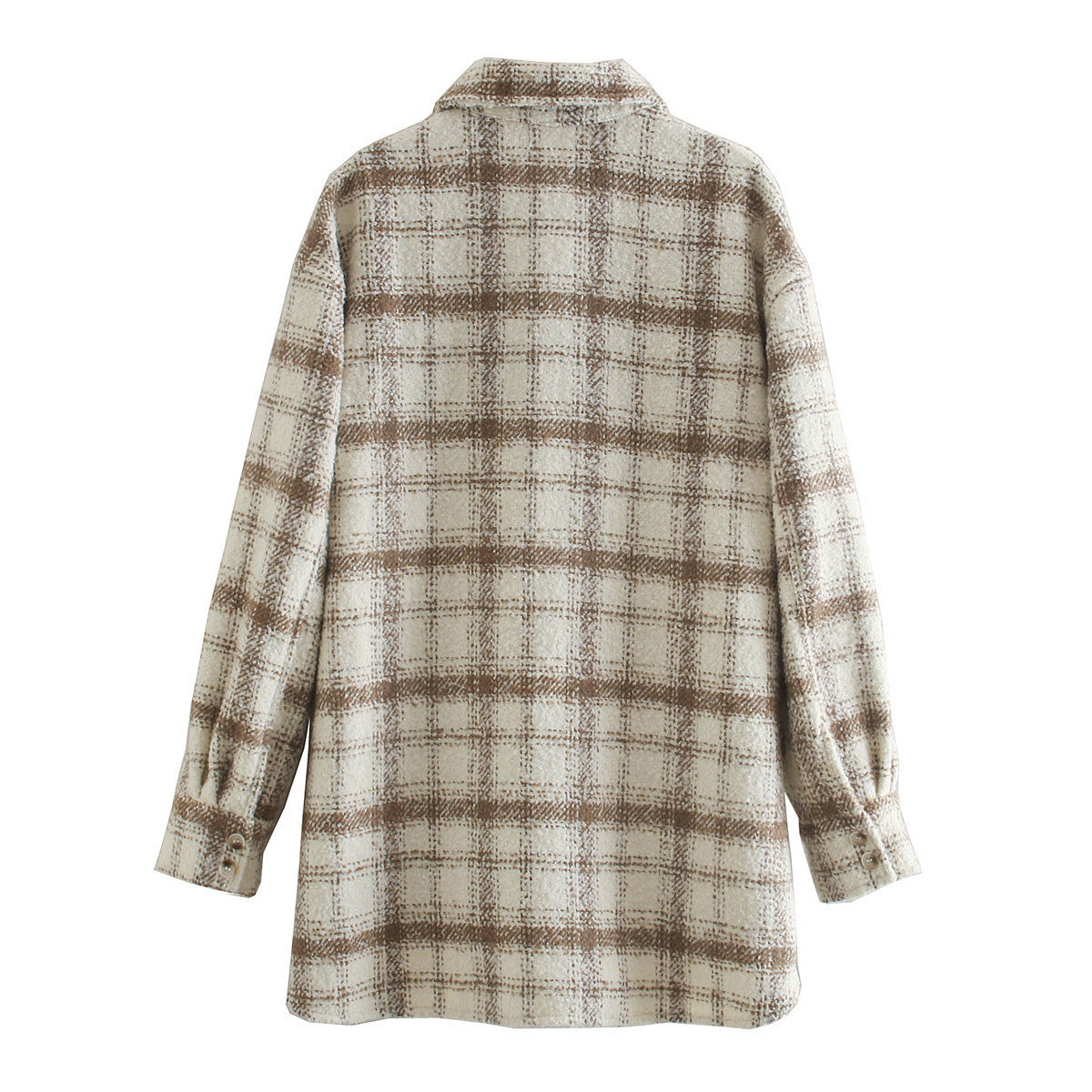 Oriana Long Coat | Oversized Shirt-Style, Tweed
