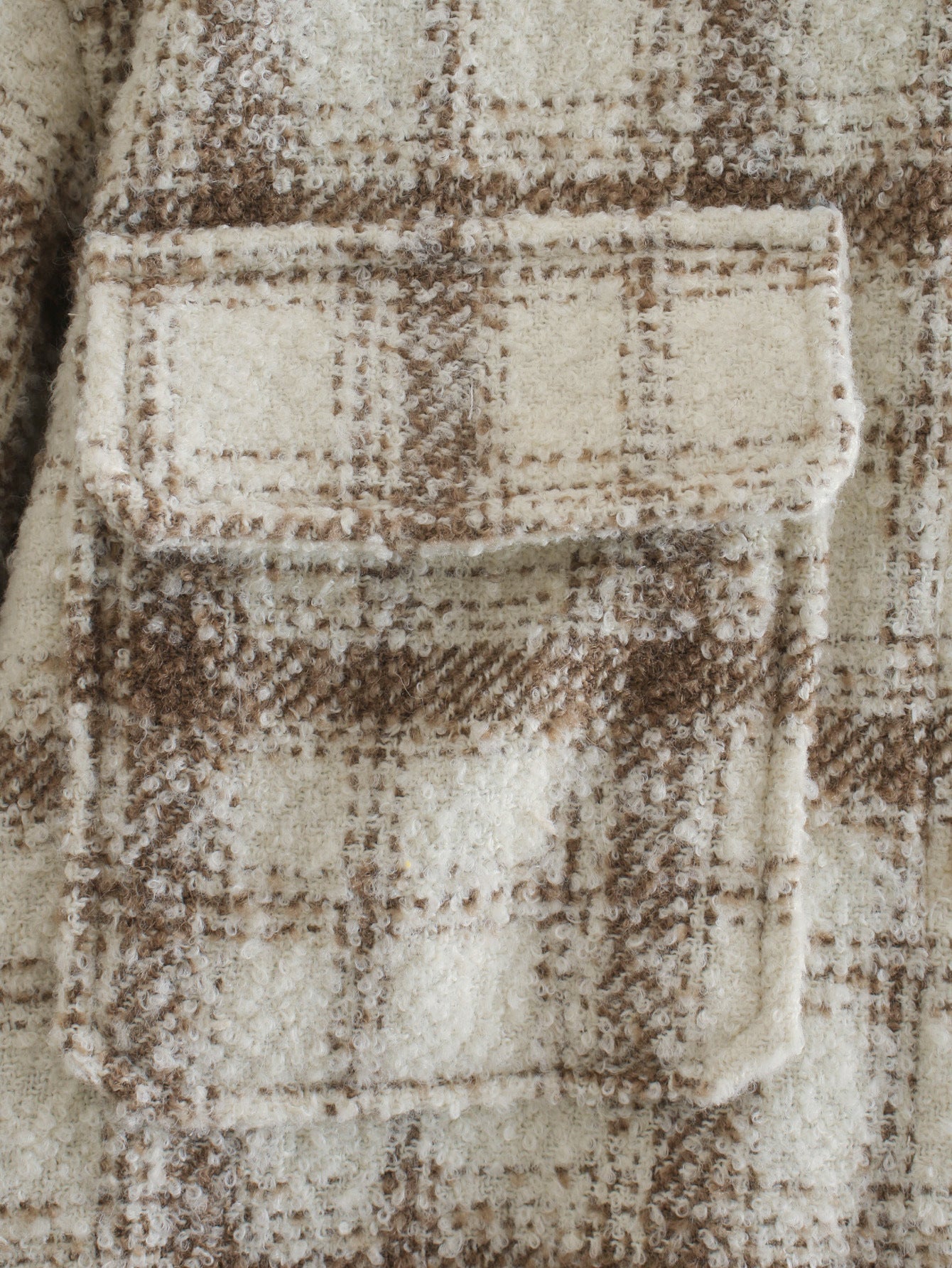 Oriana Long Coat | Oversized Shirt-Style, Tweed