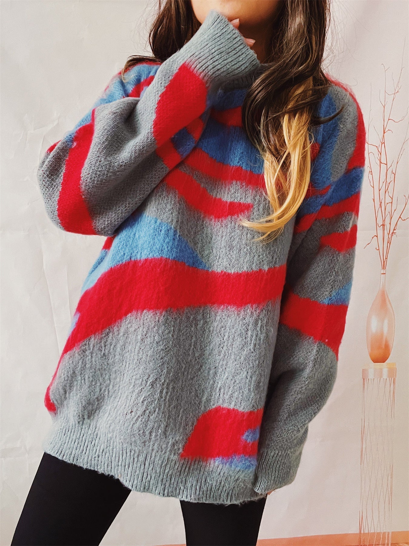 Oriana Sweater | Oversized, Irregular Striped Knit