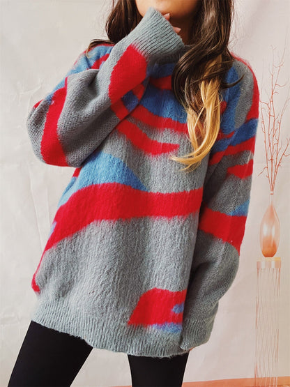 Oriana Sweater | Oversized, Irregular Striped Knit
