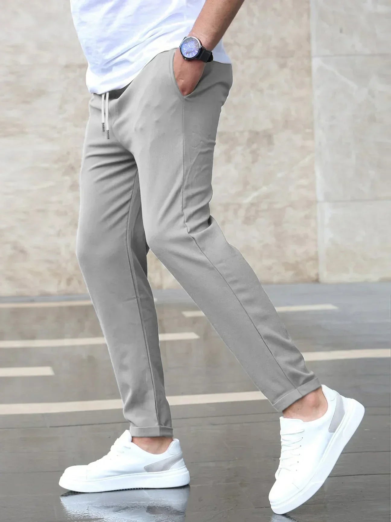 Pantalon Extensible Confortable avec Taille Réglable – Pantalon Léger pour le Travail et les Loisirs
