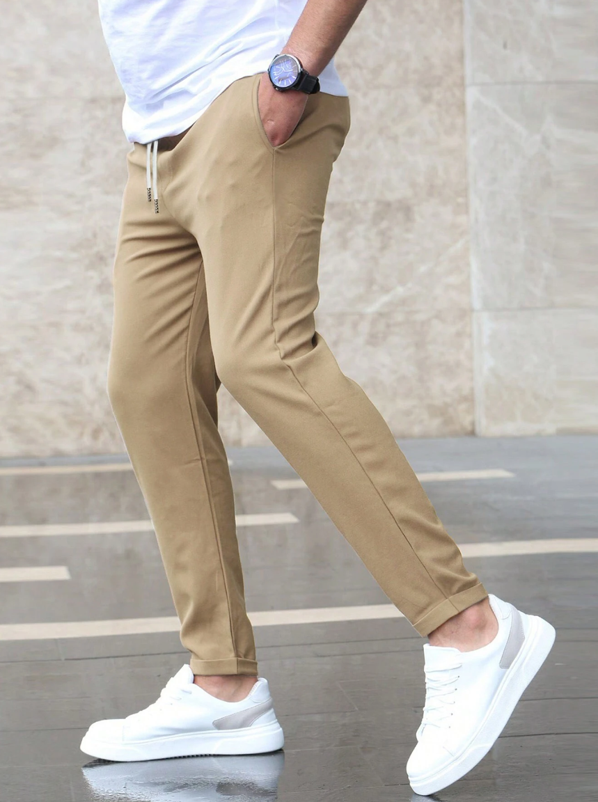 Pantalon Extensible pour Hommes avec Taille Élastique et Tissu Respirant – Coupe Décontractée