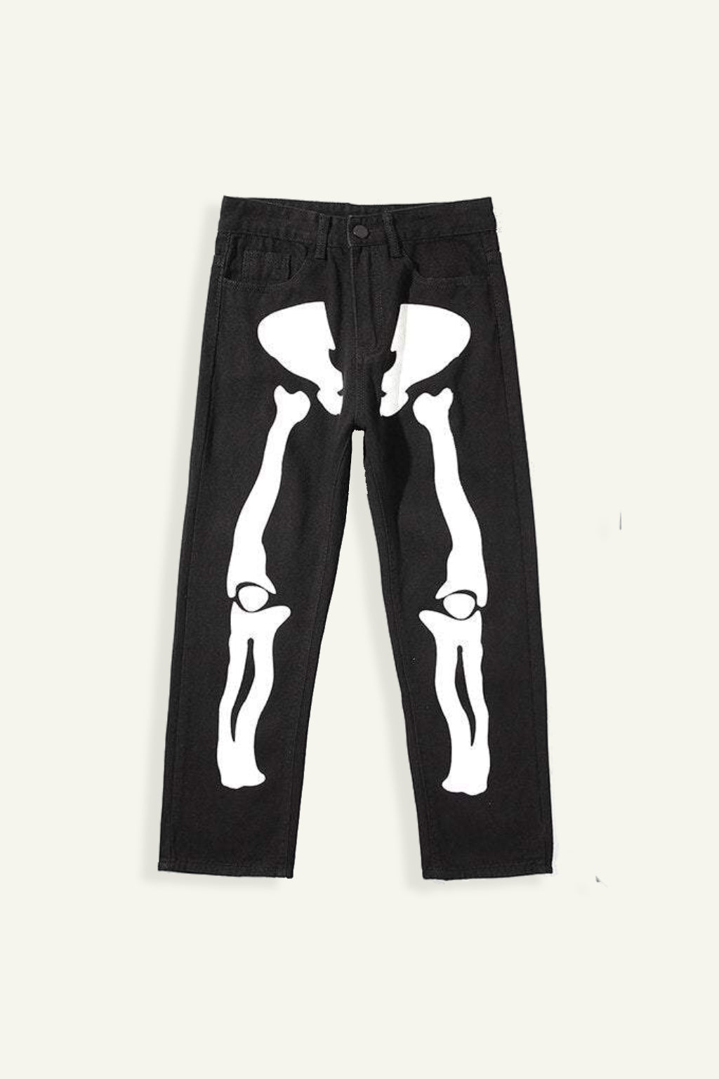 Unisex Y2K Pants with Skeleton Patterns and Practical Pockets - Cotton-Polyester Blend