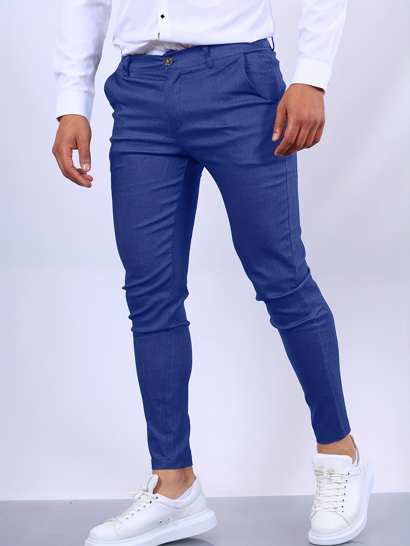 Pantalon d'affaires ajusté pour hommes en tissu de qualité – Idéal pour le bureau et événements formels