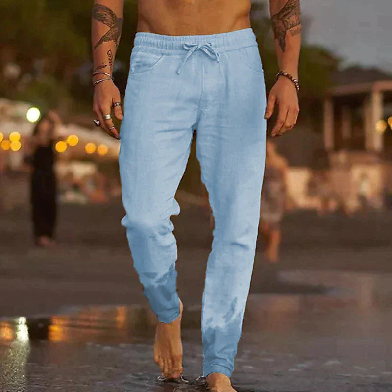 Pantalon d'été en coton pour homme – Coupe décontractée et respirante, disponible en plusieurs tailles et couleurs
