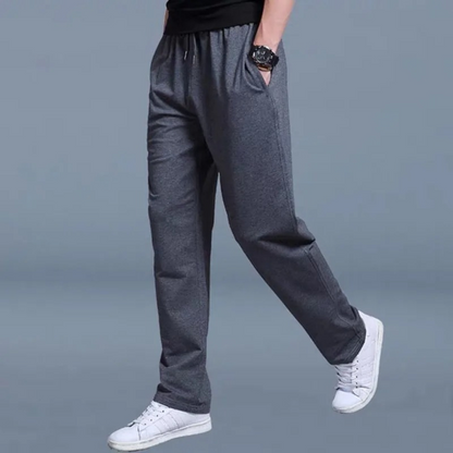 Lightweight Summer Jogging Pants for Men with Adjustable Belt – Wide Leg Cotton Pants