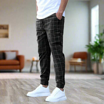 Men's Window Pattern Pants – Comfortable and Versatile for Work and Leisure