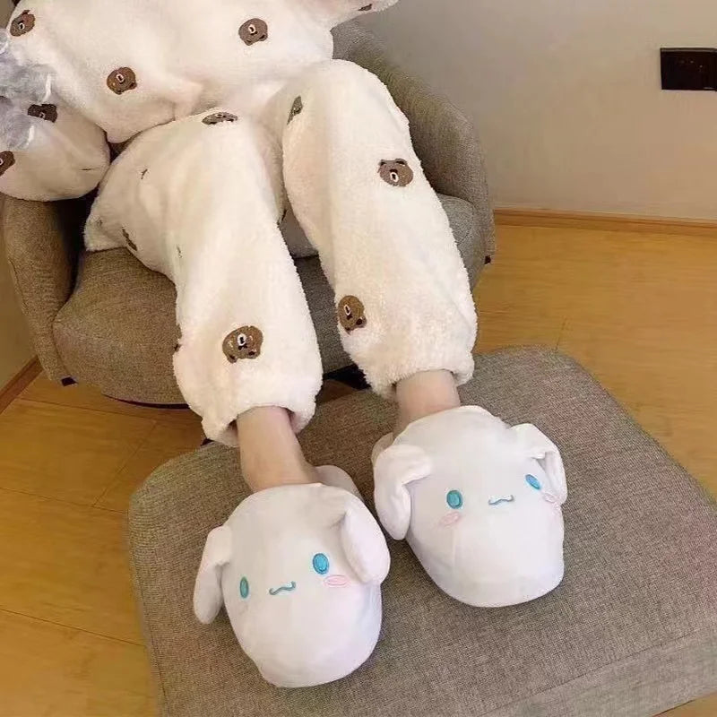 Cotton Slippers with Movable Ears for Couples – Comfortable Women's and Men's Slippers for Relaxing at Home