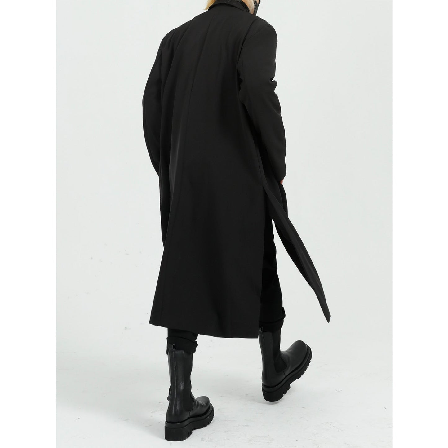 Casual Long Overcoat in Polyester for Men – Ideal for Spring and Autumn