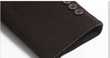 Mid-Length Overcoat for Men in Wool with Soft Finish - Autumn Elegance