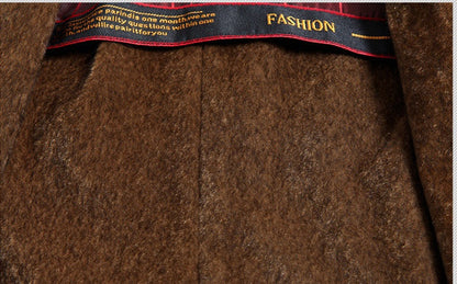 Mid-Length Overcoat for Men in Wool with Soft Finish - Autumn Elegance