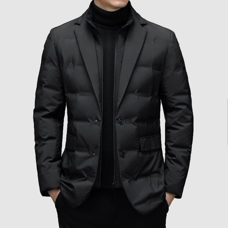 Men's Fitted and Quilted Parka – Elegant for Winter