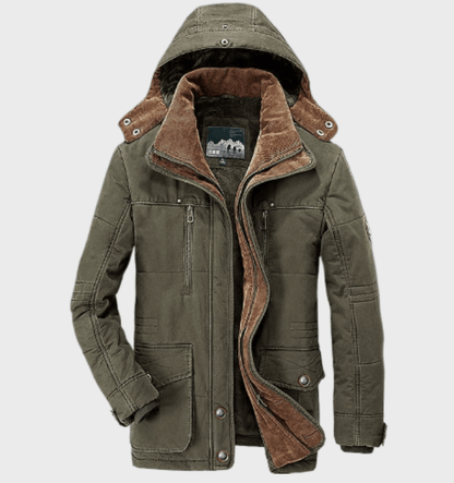 Structured Winter Parka for Men with Faux Sheepskin Lining – Warm and Durable Jacket