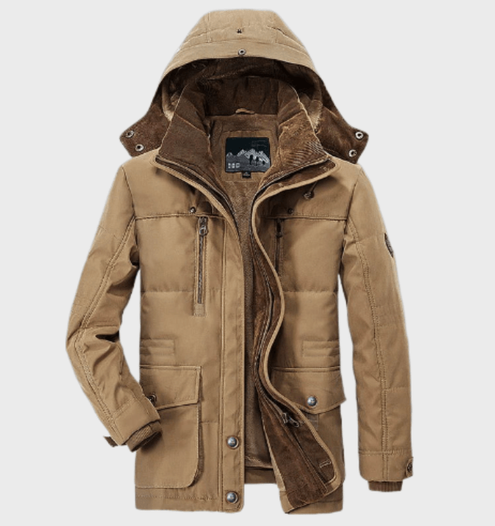 Structured Winter Parka for Men with Faux Sheepskin Lining – Warm and Durable Jacket