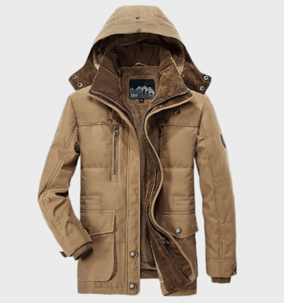 Structured Winter Parka for Men with Faux Sheepskin Lining – Warm and Durable Jacket