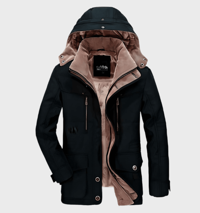 Structured Winter Parka for Men with Faux Sheepskin Lining – Warm and Durable Jacket