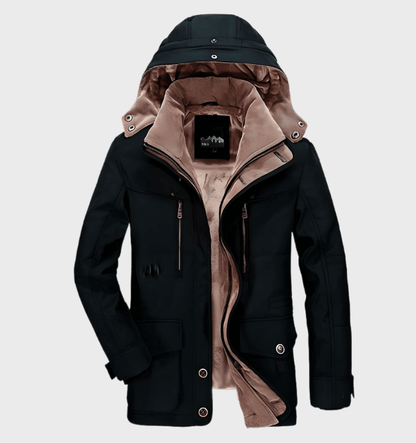 Structured Winter Parka for Men with Faux Sheepskin Lining – Warm and Durable Jacket