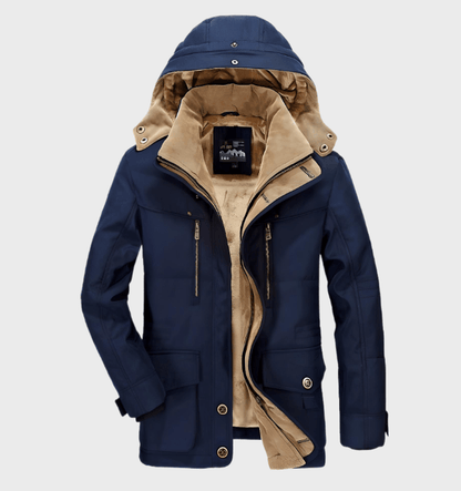 Structured Winter Parka for Men with Faux Sheepskin Lining – Warm and Durable Jacket