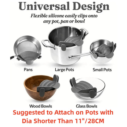 Passoire à clipser réglable pour casseroles et bols – Ustensile de cuisine pratique