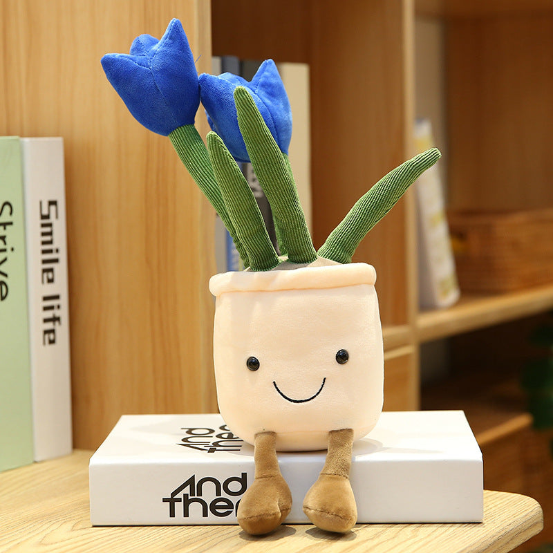 Peluche Décorative en Forme de Fleurs – Bouquet de Tulipes de 35 cm pour Salon, Idée Cadeau