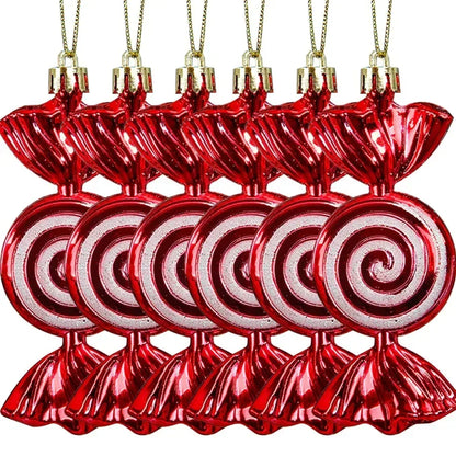 Christmas Candy Cane Pendant – Hanging Decorations for Christmas Tree, Set of 6 to 24 Pieces