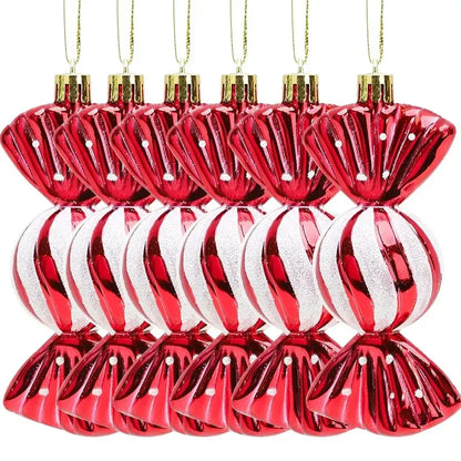 Christmas Candy Cane Pendant – Hanging Decorations for Christmas Tree, Set of 6 to 24 Pieces