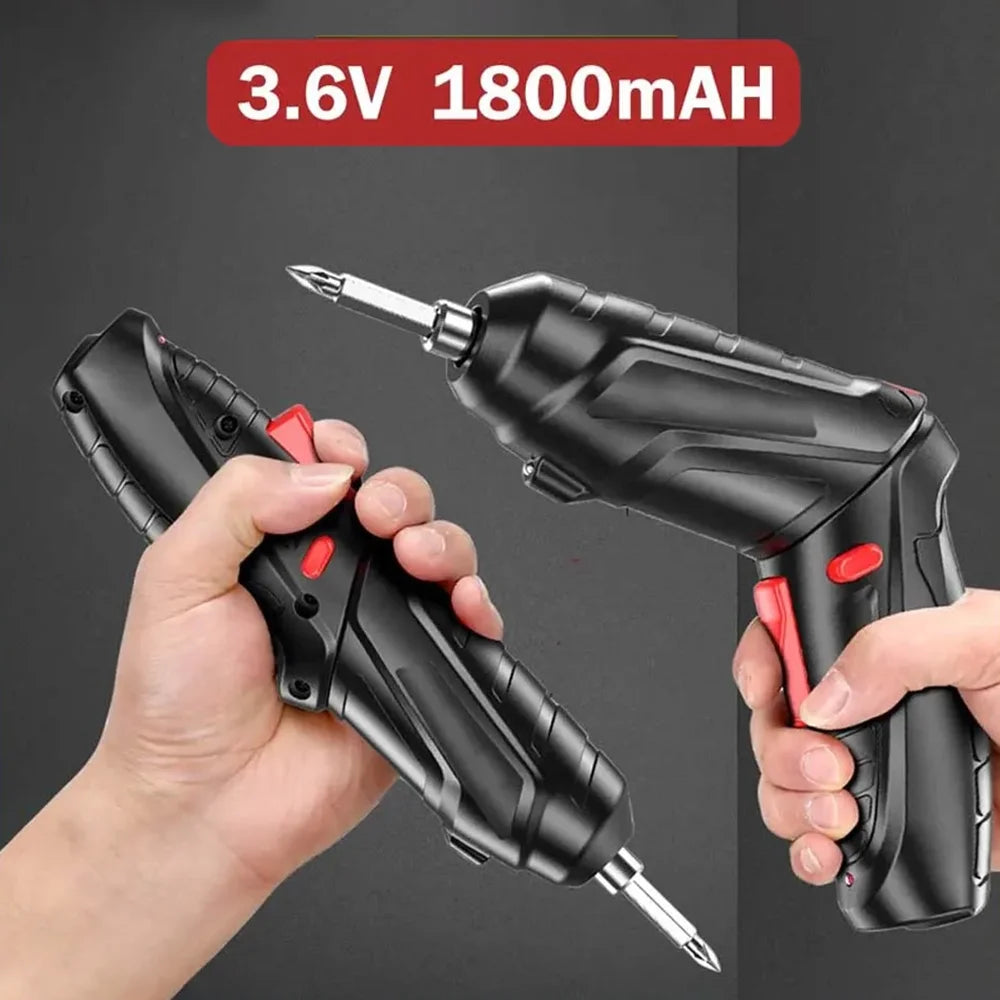 Cordless Electric Drill and Screwdriver 3.6 V – Compact Tools with 1800 mAh Battery and LED Lighting