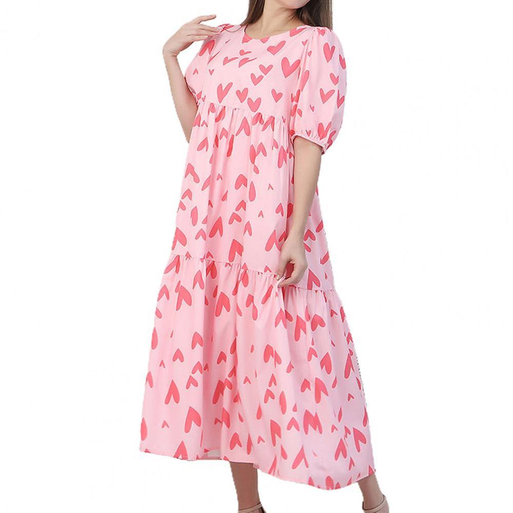 Robe Midi Femme Chic à Manches Courtes – Élégante et Polyvalente pour Toutes Occasions