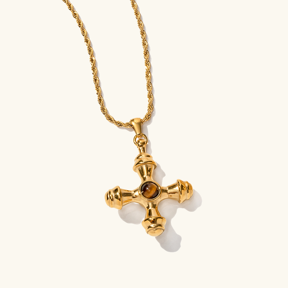 Collier Femme Or 18 Carats Taille Unique Acier Inoxydable Élégant avec Pendentif Diamant