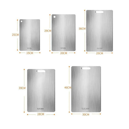 Planche à découper antibactérienne en acier inoxydable 316 – double face et résistante à la corrosion