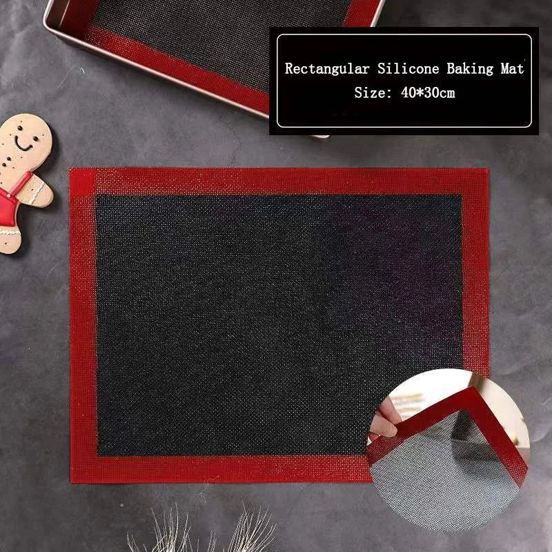 Tapis de cuisson en silicone antidérapant – Flexible et durable, 40 x 30 cm, Résistant de -40°C à 230°C, Rouge, Compatible lave-vaisselle