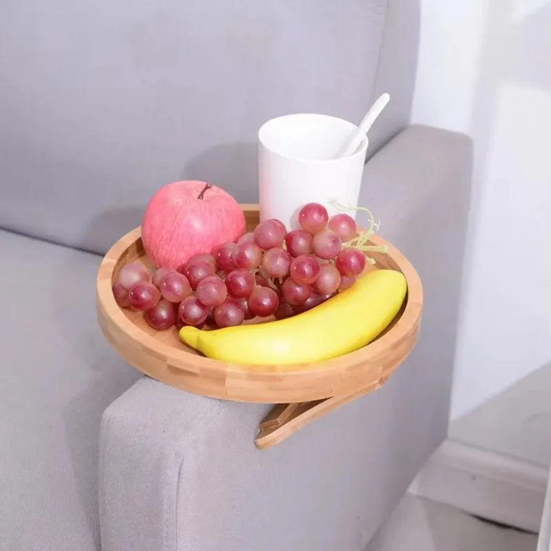 Plateau en Bambou pour Accoudoir de Canapé – Support Pratique Écologique pour Snacks et Boissons