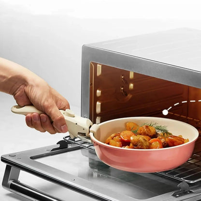 Poignée amovible universelle pour ustensiles de cuisine – Compatible avec plaques de cuisson et fours, granit antiadhésif, mécanisme à clic
