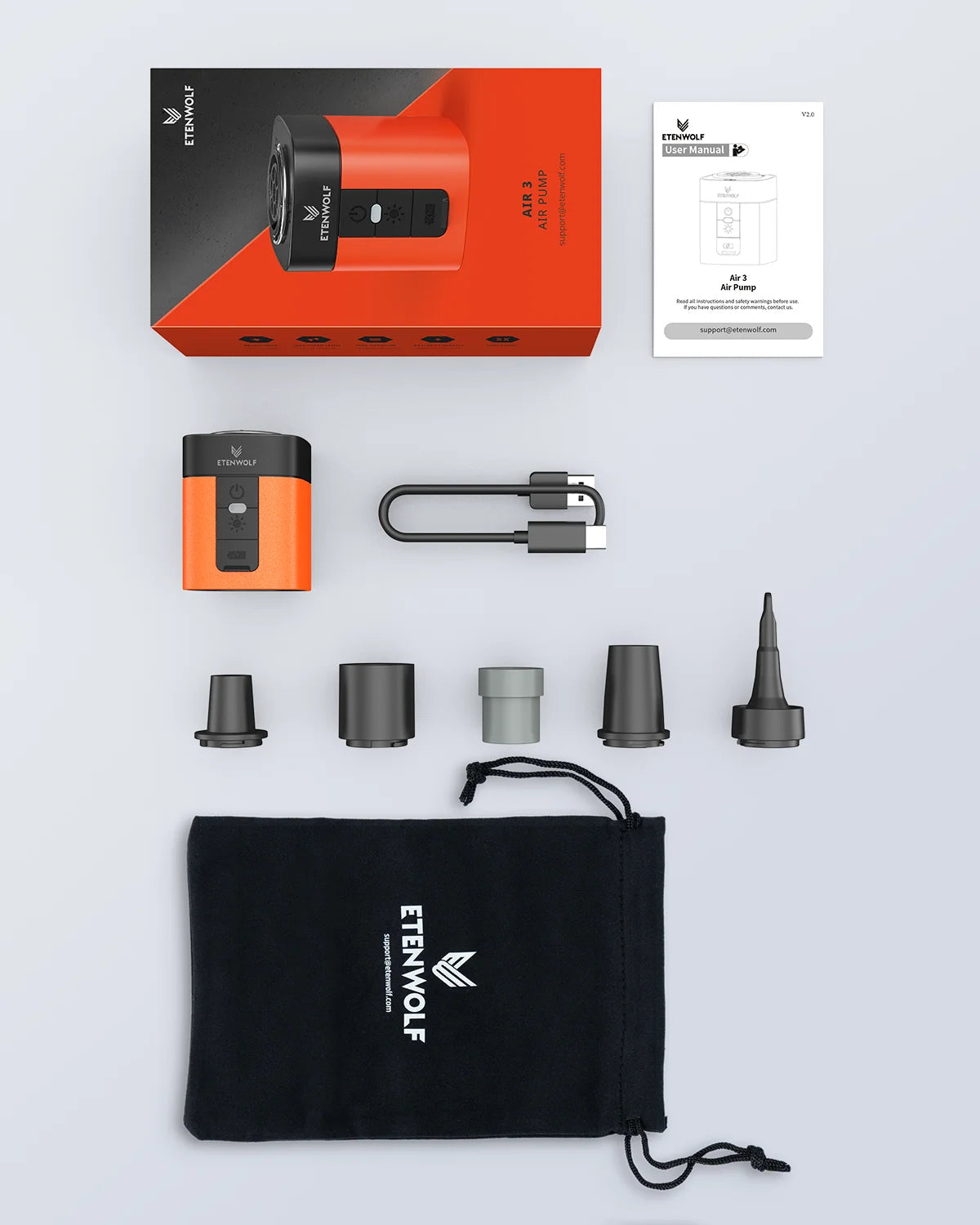 Portable Electric Air Pump 2600 mAh – Fast Inflation for Camping and Outdoor Activities