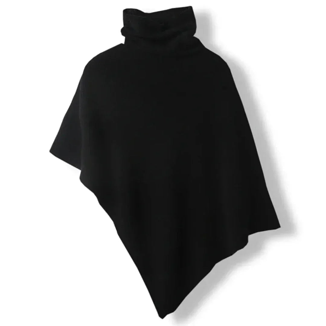 Poncho Femme en Laine Douce avec Col Roulé et Ourlet Pointu – Idéal pour la Superposition en Automne et Hiver 6