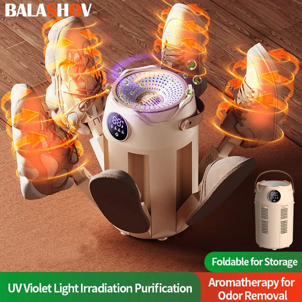Portable Electric Shoe Dryer with Timer and Aromatherapy Function – Fast Drying and Deodorizing